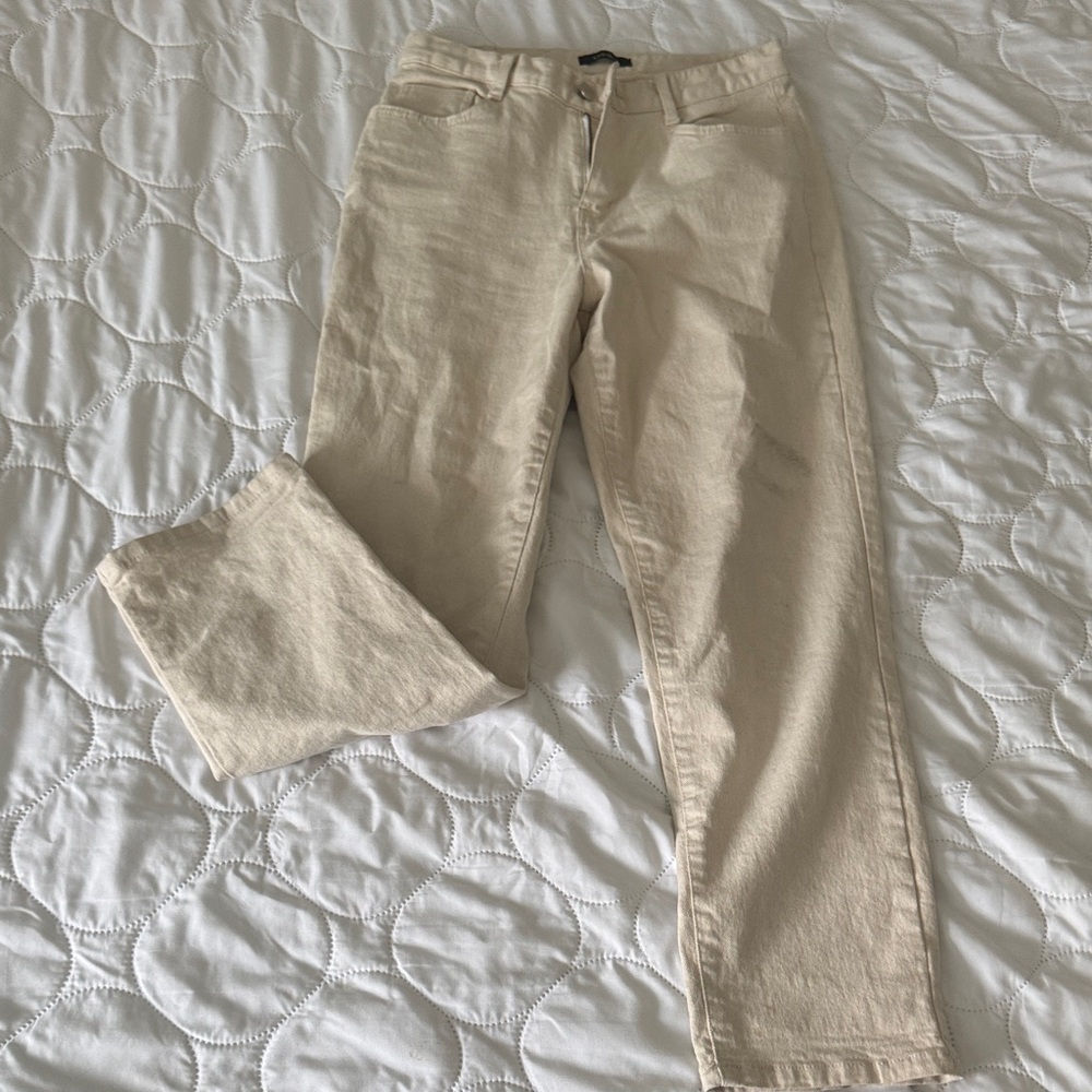 Women's Cream Straight Leg Pants